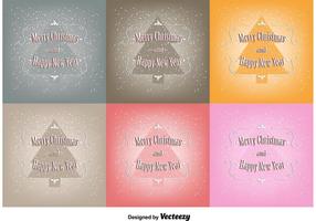 Gratis Vector Kerstkaarten Sets