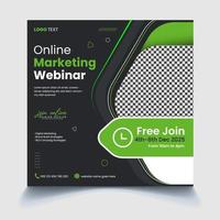 online marketing webinar social media postsjabloon vector