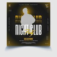 nachtclub feest flyer sjabloon social media post banner of poster vector