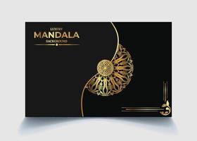 luxe sier mandala ontwerp achtergrond in gouden kleur vector