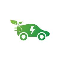 eco auto en elektrische groene auto technologie pictogram logo vector. vector