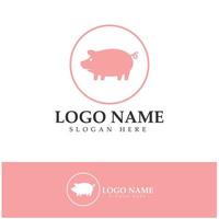 varkenslogo, varkensvlees koken, varkensolie en varkensvlees restaurant icoon. met vector pictogram concept
