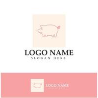 varkenslogo, varkensvlees koken, varkensolie en varkensvlees restaurant icoon. met vector pictogram concept