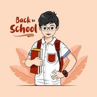 kinderen maken zich klaar om naar school te gaan vectorillustratie gratis download vector