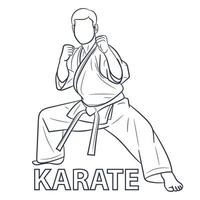 karate schets lijn vector