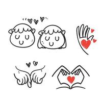 hand getrokken doodle vriendschap en liefde illustratie gerelateerd vector