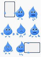 bewerkbare vector van verschillende waterkarakters illustratie iconen ingesteld voor aarde dag of groene levensomgeving waterbesparende campagne