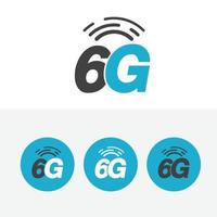 6g-logo netwerkverbinding. plat ontwerp 6g-symbool en 6g-pictogram, netwerktechnologiepictogram. nieuwe generatie netwerken. vector ontwerp