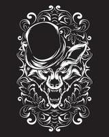 goochelaar wolf kunstwerk illustratie en t-shirt ontwerp vector