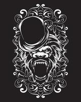 goochelaar kong kunstwerk illustratie en t-shirt ontwerp vector