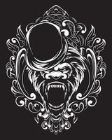 goochelaar kong kunstwerk illustratie en t-shirt ontwerp vector