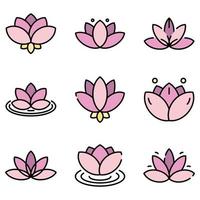 lotus pictogrammen vector plat