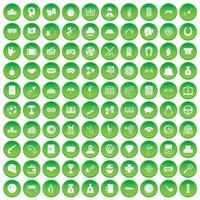 100 gokpictogrammen instellen groene cirkel vector