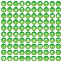 100 lente pictogrammen instellen groene cirkel vector
