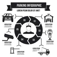 parkeerservice infographic concept, eenvoudige stijl vector