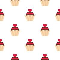 valentijn cupcake patroon naadloos vector