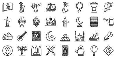 istanbul iconen set, Kaderstijl vector