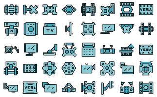 tv mount pictogrammen instellen vector plat