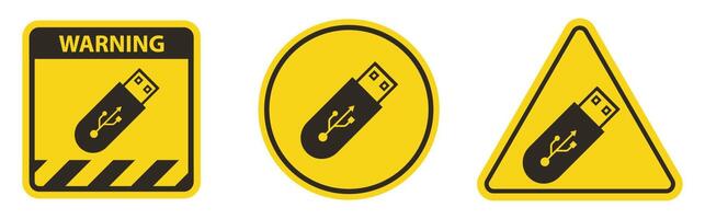 gebruik geen flash drive symbool teken isoleren op witte achtergrond, vector illustratie