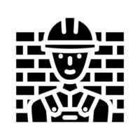 werknemer bouwer glyph pictogram vectorillustratie vector