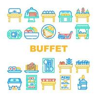 buffet eten en drinken collectie iconen set vector