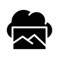 afbeeldingen cloud opslag glyph pictogram vectorillustratie vector