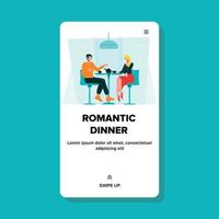 romantisch diner lunch in restaurant of café vector