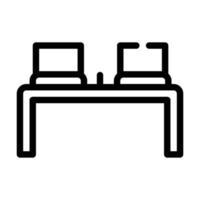 werkplek tafel met laptop lijn pictogram vectorillustratie vector