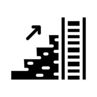 ladder en trap glyph pictogram vectorillustratie vector