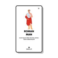 Romeinse man in traditie Rome Empire kleding vector