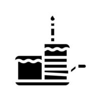 taart verjaardag dessert glyph pictogram vectorillustratie vector