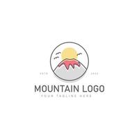 vulkaan lijn logo ontwerp pictogram illustratie vector