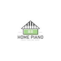 huis met piano logo ontwerp pictogram illustratie vector