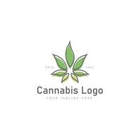 cannabis lijn logo ontwerp pictogram illustratie vector