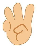 drie vingers tellen icoon voor onderwijs. handen met vingers. vector