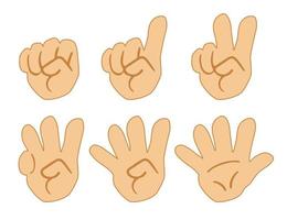 vingers tellen icon set voor onderwijs. handen met vingers. vector