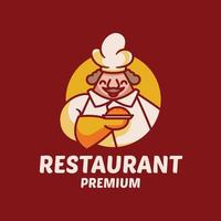 eenvoudig chef-kok restaurant mascotte logo ontwerp vector