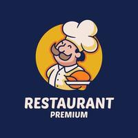 eenvoudig chef-kok restaurant mascotte logo ontwerp vector