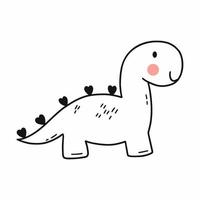 schattige dinosaurus. baby dino. vector doodle illustratie voor een kind. kleurboek.