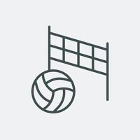volleybal spel lijn icoon. bal en doelpaal. zomersport in vakantie. vector