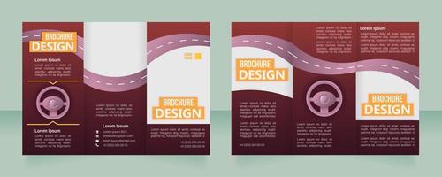 autodeeldiensten promotionele driebladige brochure sjabloonontwerp. zigzag gevouwen folder set met kopie ruimte voor tekst. bewerkbare flyers met 3 panelen vector