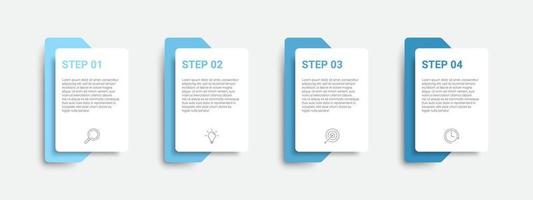 tijdlijn infographic ontwerp met pictogrammen en 4 opties of stappen. infographics voor bedrijfsconcept vector