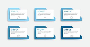 tijdlijn infographic ontwerp met pictogrammen en 6 opties of stappen. infographics voor bedrijven vector
