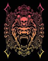 kong artwork illustratie en t-shirt design premium vector