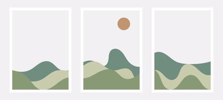 abstracte golfberg voor huisdecor. abstracte kunst afdrukken. berg en golf kunstdruk. Wave Mountain Home decor. vector