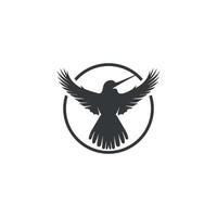kolibrie-logo spreidt vleugels wijd in een cirkel vector