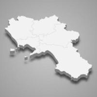 3D-kaart regio van italië vector