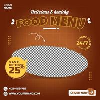 eten menu restaurant promotie sociale media post instagram premium facebook banner sjabloon vector