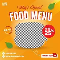 eten menu restaurant promotie sociale media post instagram premium facebook banner sjabloon vector