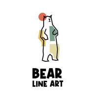eenvoudige illustratie logo lijntekeningen ijsbeer vector